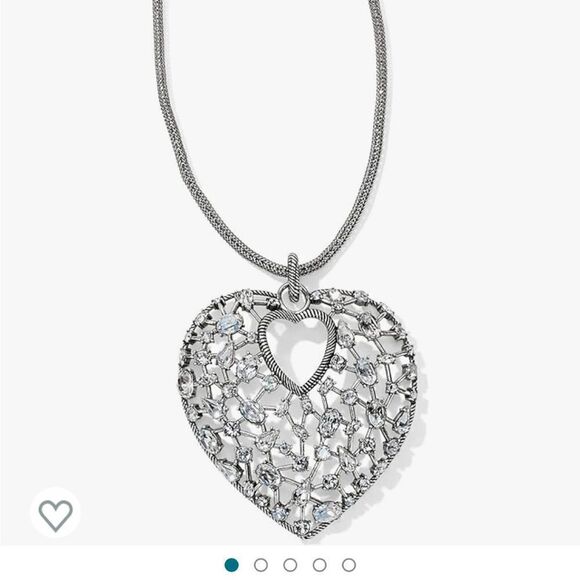 Brighton One Love Convertible Heart Necklace Silver NWT